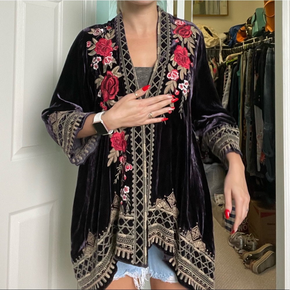 Johnny was velvet kimono